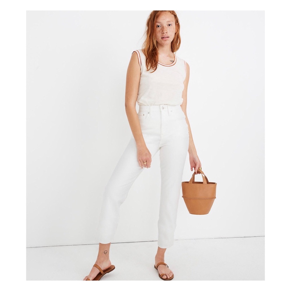 MADEWELL tile white classic straight jean
